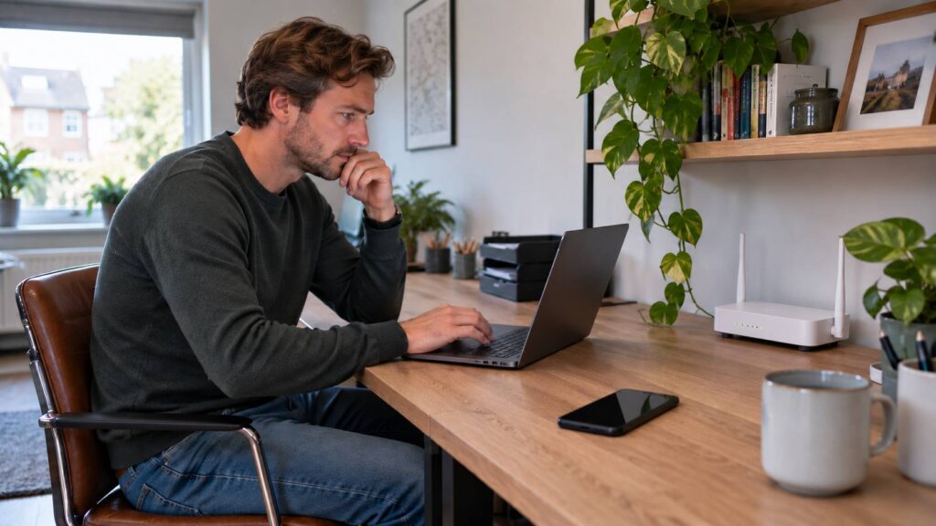 Geen internet via wifi controleren door dezelfde internetverbinding met een netwerkkabel te testen